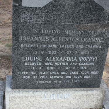 LOUW Johannes Albertus 1893-1970 &amp; Louise Alexandra 1896-1971