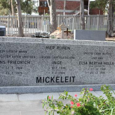 MICKELEIT Hans Friedrich 1904-1976 &amp; Elsa Bertha Hella DENKER 1905-1996 :: MICKELEIT Inge 1939-1966