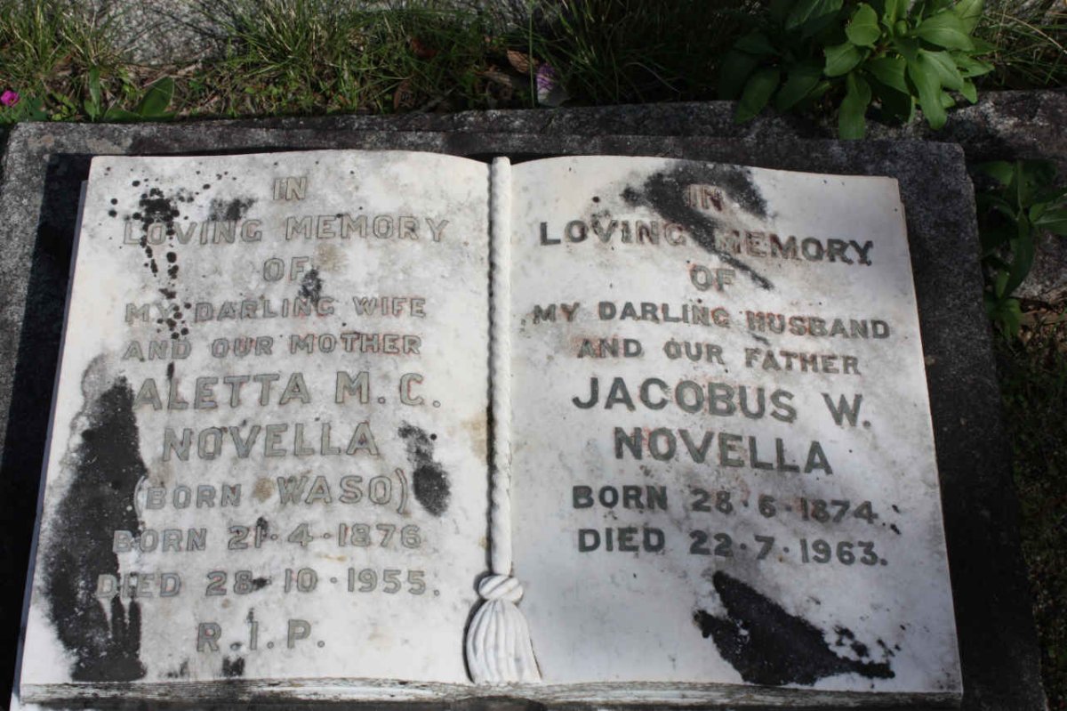 NOVELLA Jacobus W. 1874-1963 &amp; Aletta M.C. WASO 1876-1955