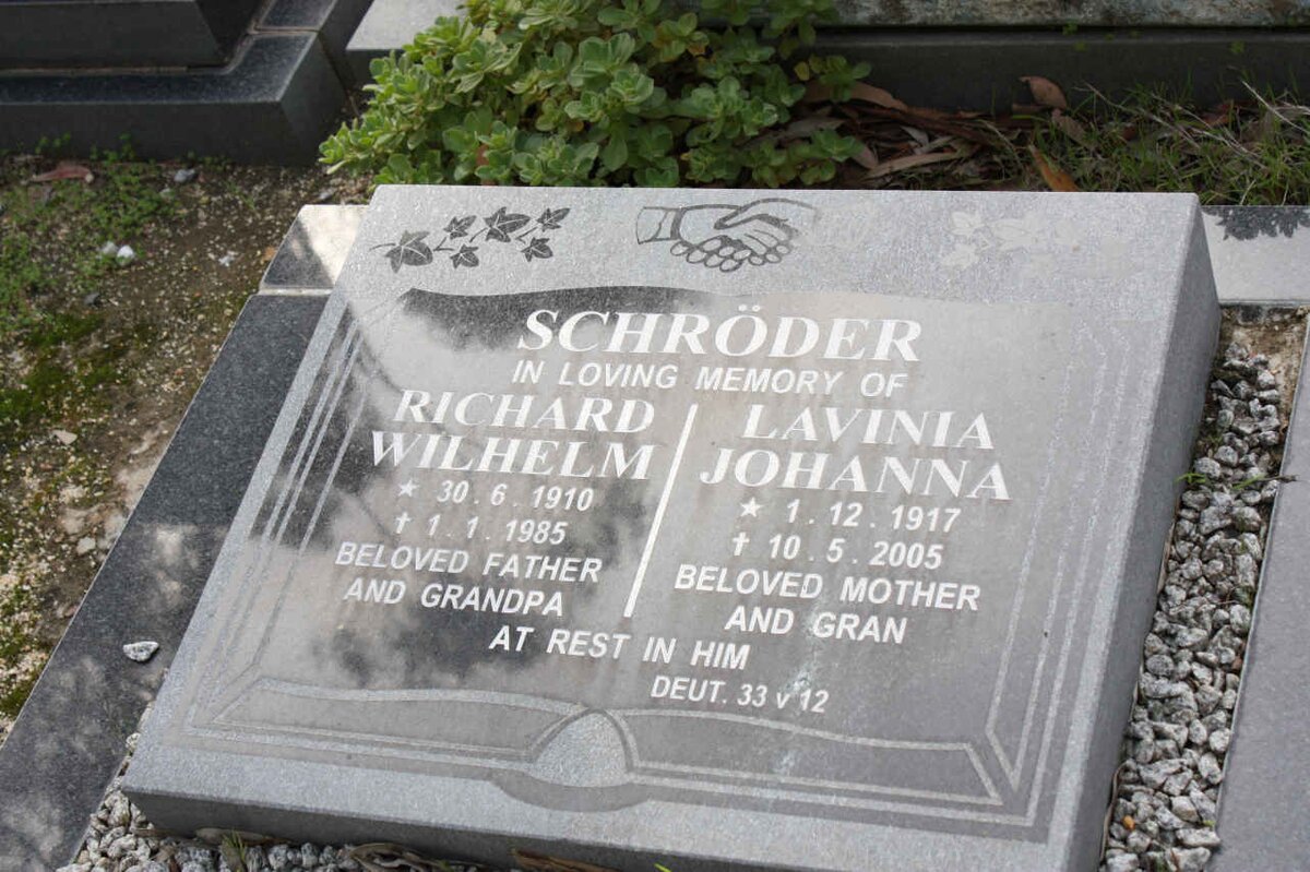 SCHRODER Richard Wilhelm 1910-1985 &amp; Lavina Johanna 1917-2005