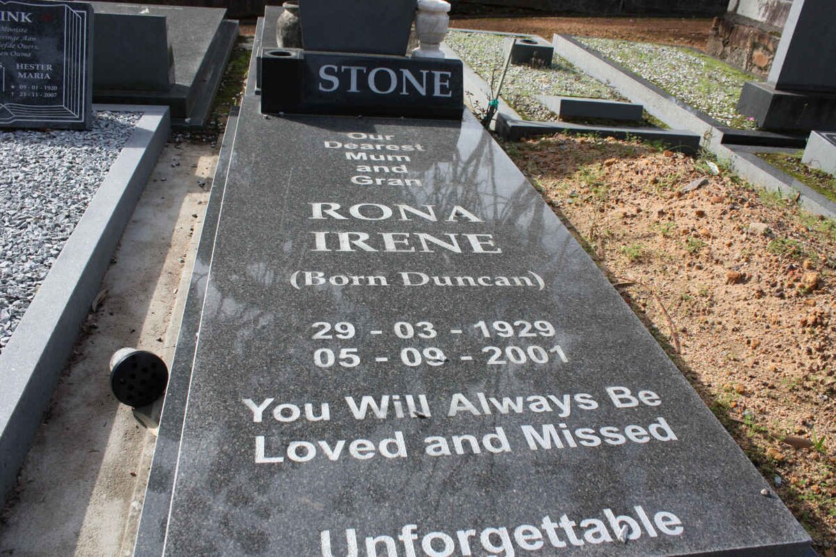 STONE Rona Irene nee DUNCAN 1929-2001