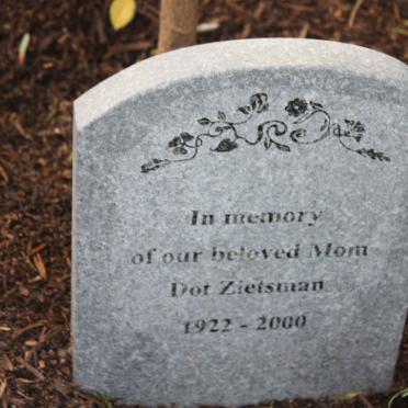 ZIETSMAN Dot 1922-2000