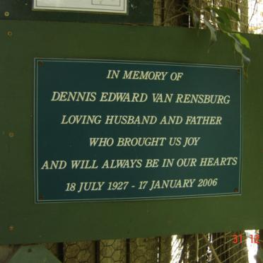 RENSBURG Dennis Edward, van 1927-2006