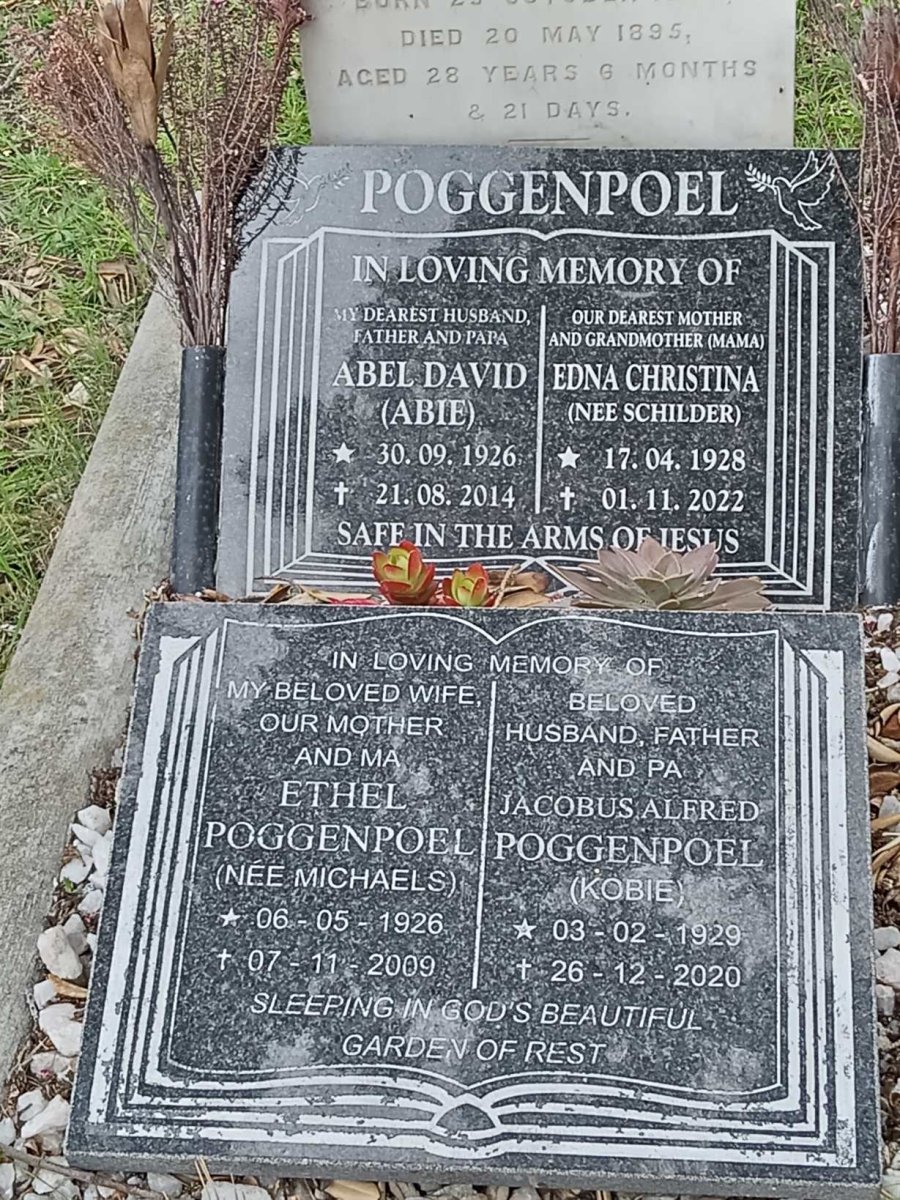 POGGENPOEL Abel David 1926-2014 &amp; Edna Christina SCHILDER 1928-2022