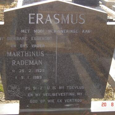 ERASMUS Marthinus Rademan 1929-1989
