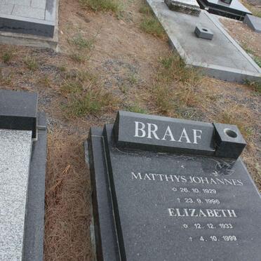 BRAAF Matthys Johannes 1929-1996 &amp; Elizabeth 1933-1999