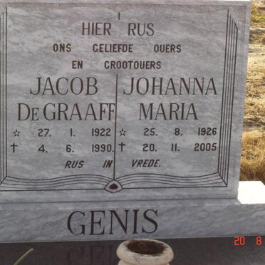 GENIS Jacob de Graaff  1922-1990 &amp; Johanna Maria 1926-2005