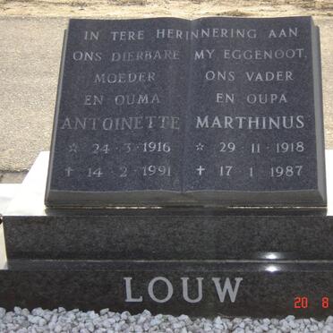 LOUW Marthinus 1918-1987 &amp; Antoinette 1916-1991