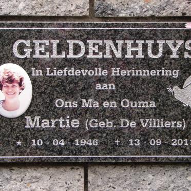 GELDENHUYS Martie nee DE VILLIERS 1946-2011