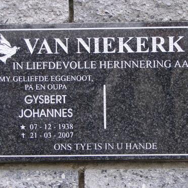 NIEKERK Gysbert Johannes, van 1938-2007