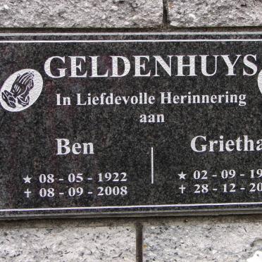 GELDENHUYS Ben 1922-2008 &amp; Grietha 1929-2011