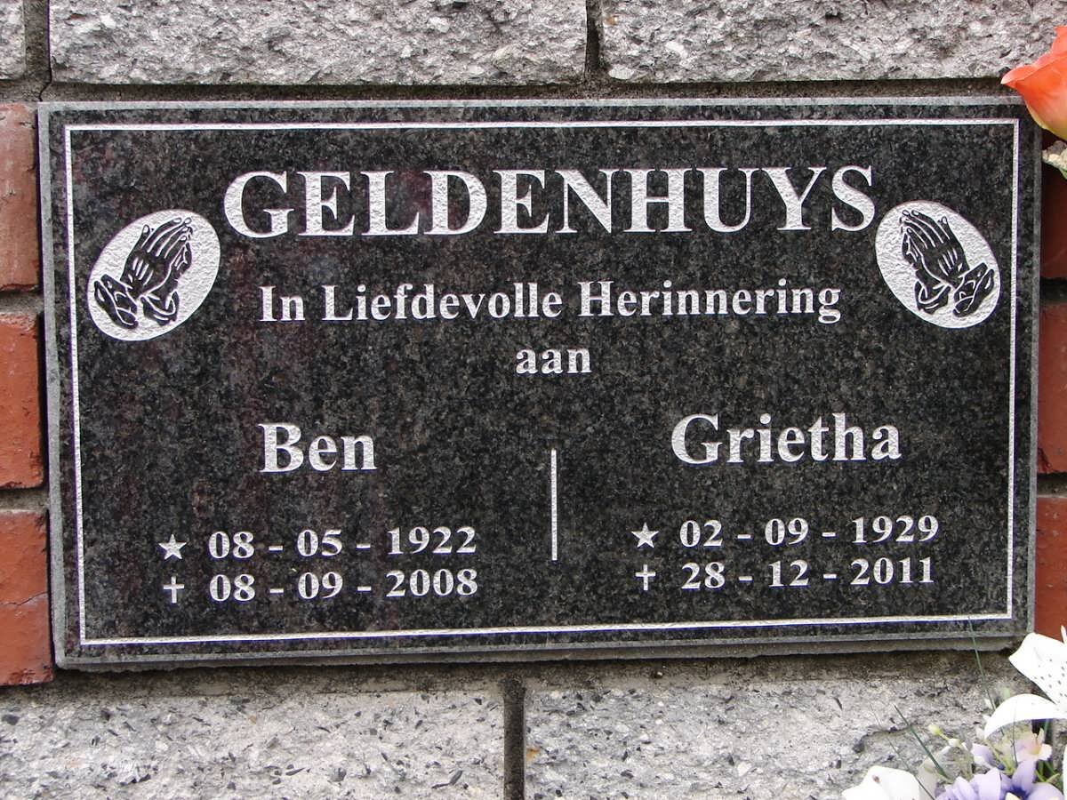 GELDENHUYS Ben 1922-2008 &amp; Grietha 1929-2011