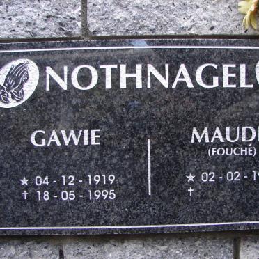 NOTHNAGEL Gawie 1919-1995 &amp; Maudie FOUCHÉ 1929-