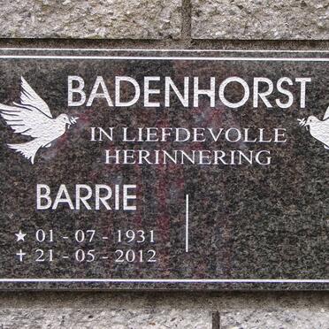 BADENHORST Barrie 1931-2012