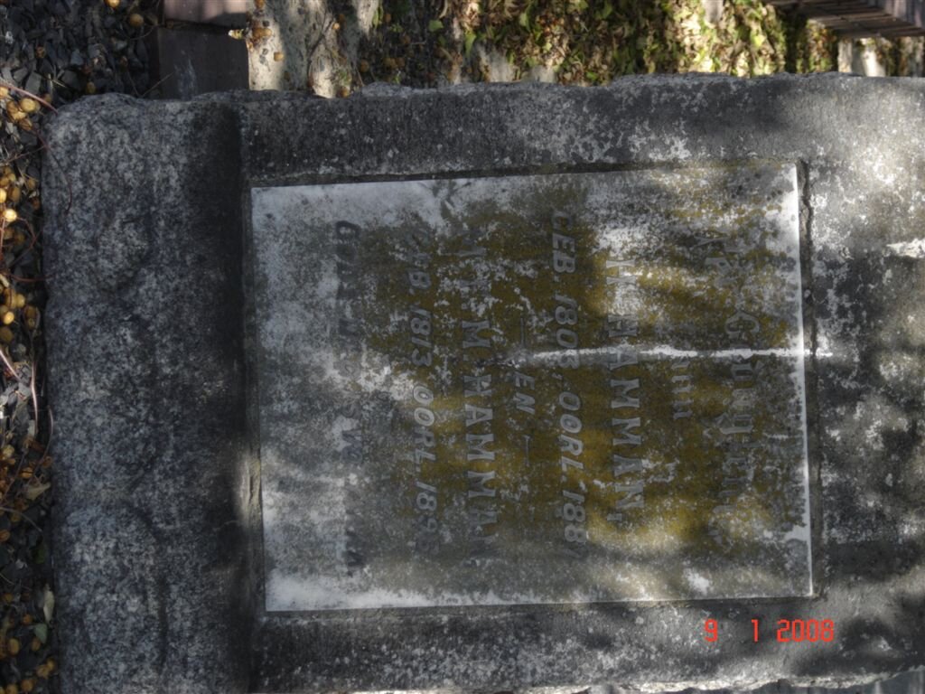 HAMMAN H. 1803-188? &amp; M.?.M. 1813-1895