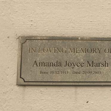MARSH Amanda Joyce 1915-2003