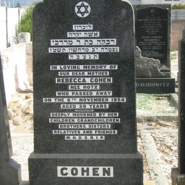 COHEN Rebecca nee HOTZ  -1954