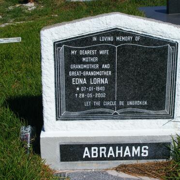 ABRAHAMS Edna Lorna 1940-2002