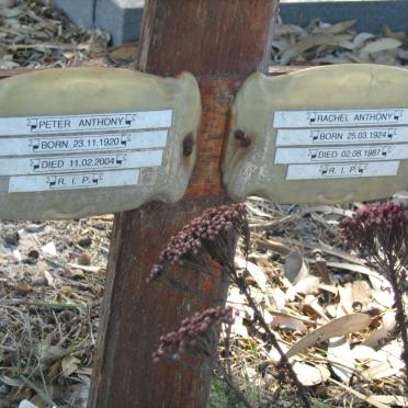 ANTHONY Peter 1920-2004 &amp; Rachel 1924-1987