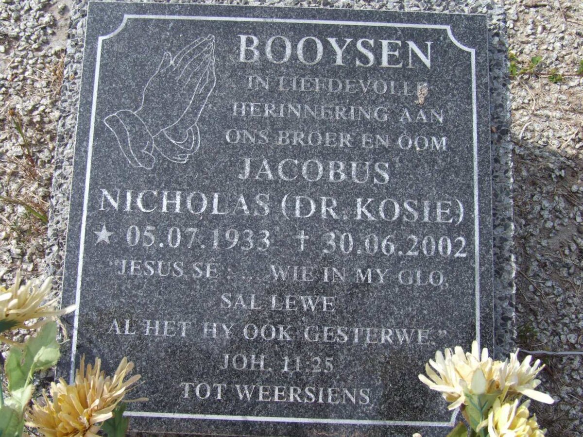 BOOYSEN Jacobus Nicholas 1933-2002