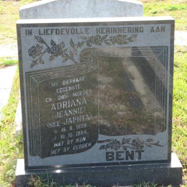 BENT Adriana nee JAPHTA 1939-1984