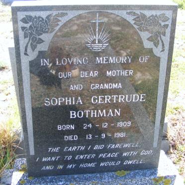 BOTHMAN Sophia Gertrude 1909-1981