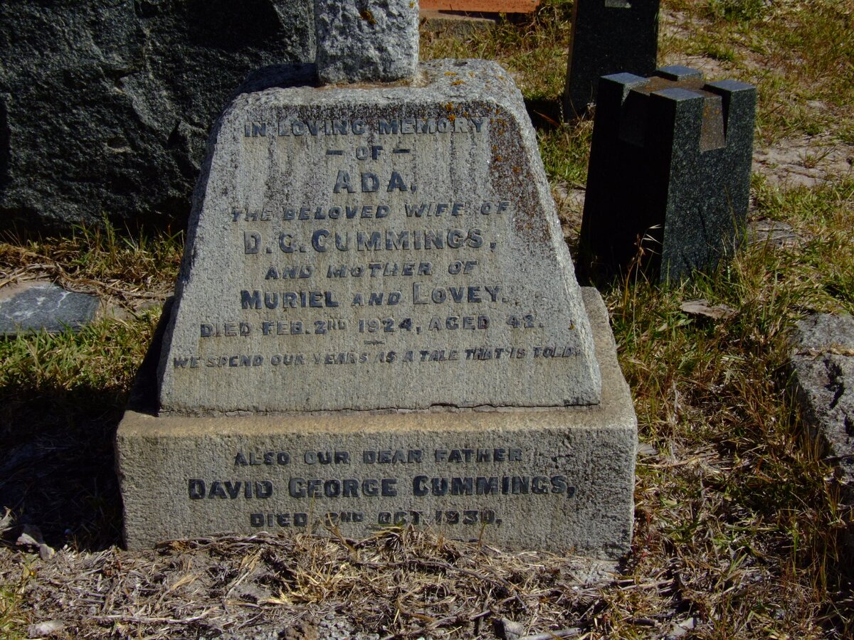 CUMMINGS David George -1930 &amp; Ada -1924