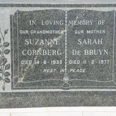 CORNBERG Suzanne -1933 :: DE BRUYN Sarah -1977