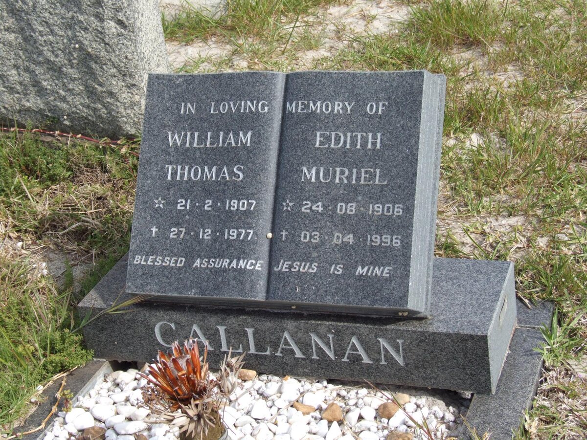 CALLANAN William Thomas 1907-1977 &amp; Edith Muriel 1906-1996