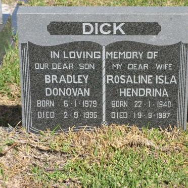 DICK Rosaline Isla Hendrina 1940-1997 :: DICK Bradley Donovan 1979-1996