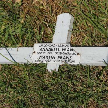 FRANS Martin 1948-2002 &amp; Annabell 1950-1992