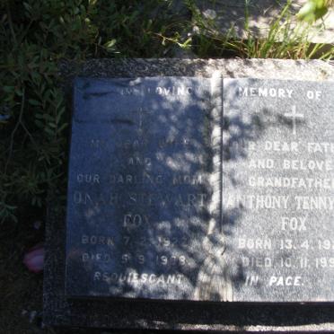 FOX Anthony Tennyson 1923-1996 &amp; Onah Stewart 1922-1968