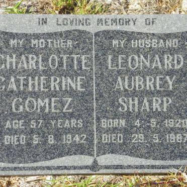 GOMEZ Charlotte Catherine -1942 :: Leonard Aubrey SHARP 1920-1987