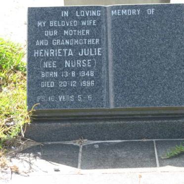 JULIE Henrietta nee NURSE 1948-1996