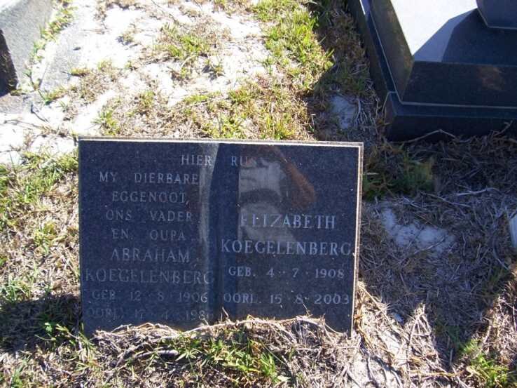 KOEGELENBERG Abraham 1906-198? &amp; Elizabeth 1908-2003