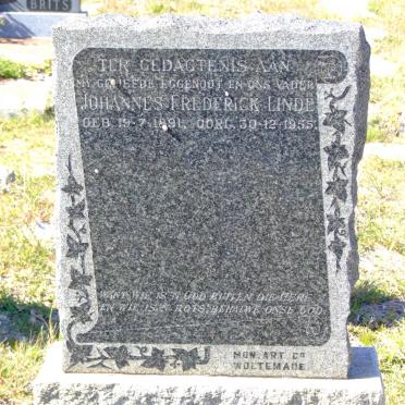 LINDE Johannes Frederick 1891-1955