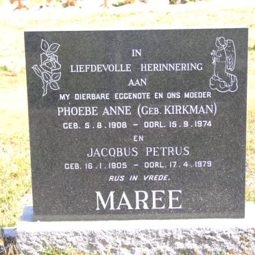 MAREE Jacobus Petrus 1905-1979 &amp; Phoebe Anne KIRKMAN 1908-1974