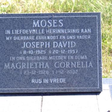 MOSES Joseph David 1925-1997 &amp; Magrietha Cornelia 1928-2002