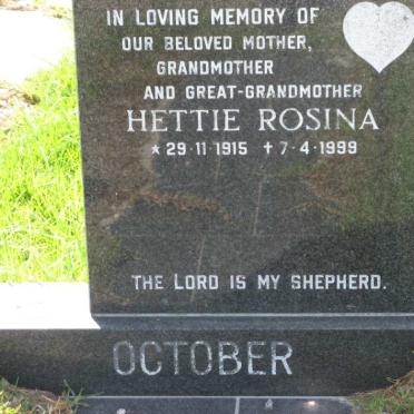 OCTOBER Hettie Rosina 1915-1999