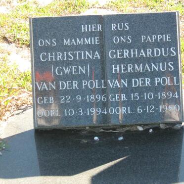 POLL Gerhardus Hermanus, van der 1894-1980 &amp; Christina 1896-1994