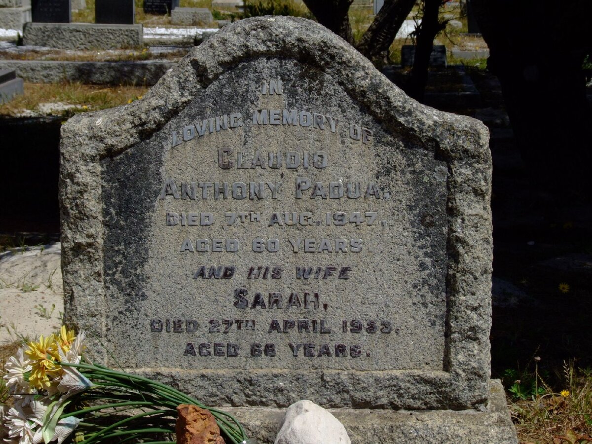 PADUA Claudio Anthony -1947 &amp; Sarah -1953