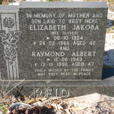 REID Elizabeth Jacoba nee OLIVER 1924-1966 :: REID Raymond Albert 1943-1990 &amp;