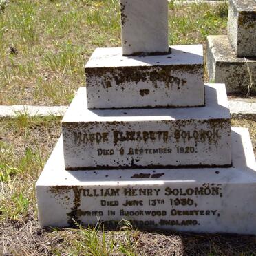 SOLOMON William Henry -1930 :: SOLOMON Maud Elizabeth -1920