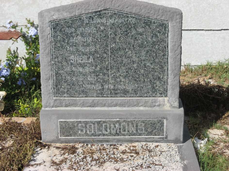 SOLOMONS Sheila 1952-2003