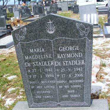 STADLER George Raymond, de 1942-2006 &amp; Maria Magdeline 1942-1994