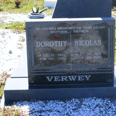 VERWEY Nicolas 1917-1991 &amp; Dorothy 1920-2001
