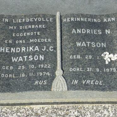 WATSON Andries N. -1979 &amp; Hendrika J.C. 1922-1974