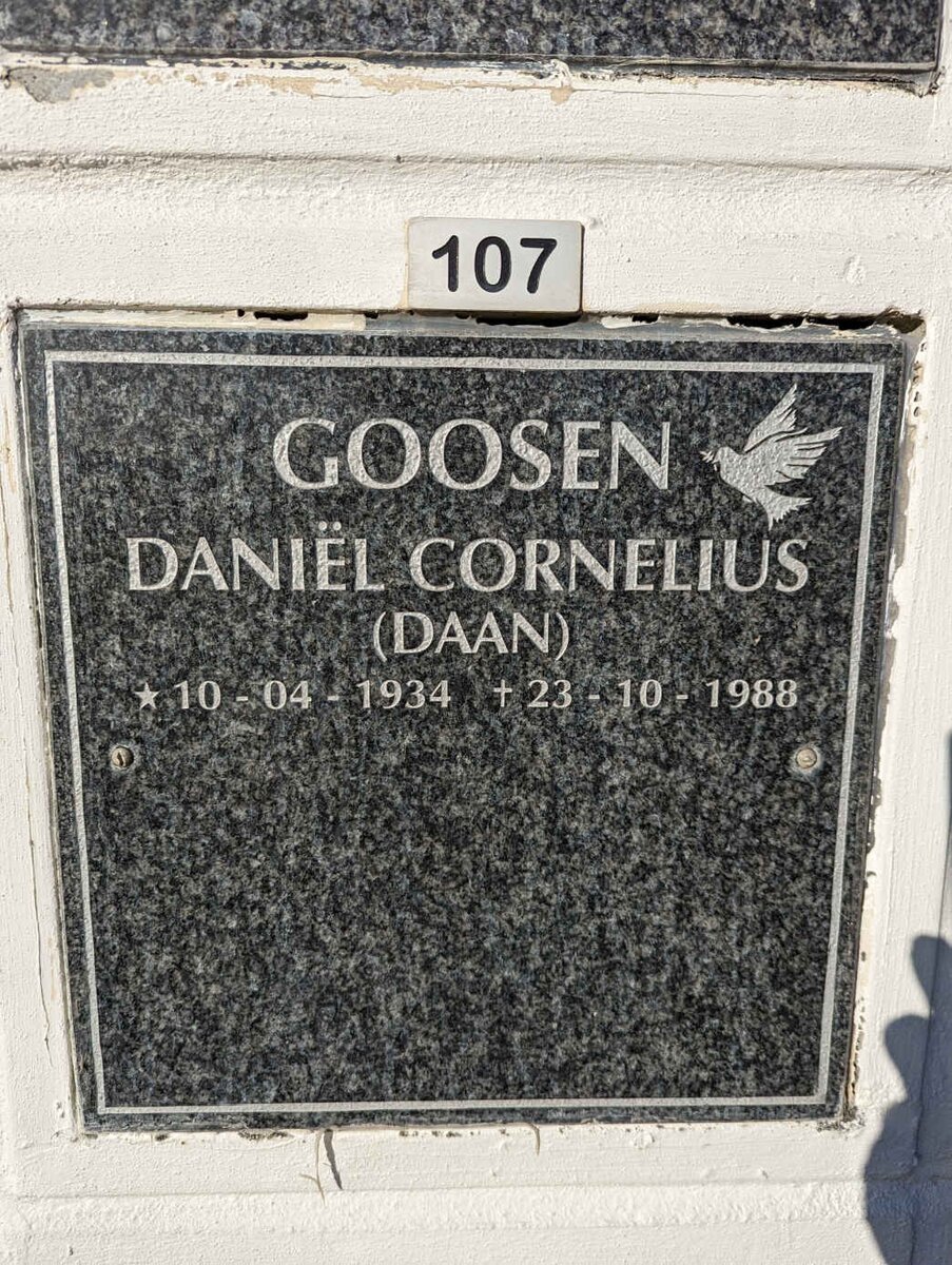 GOOSEN Daniel Cornelius 1934-1988