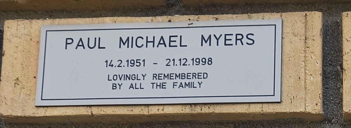 MYERS Paul Michael 1951-1998
