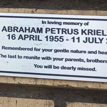 KRIEL Abraham Petrus 1955-2021